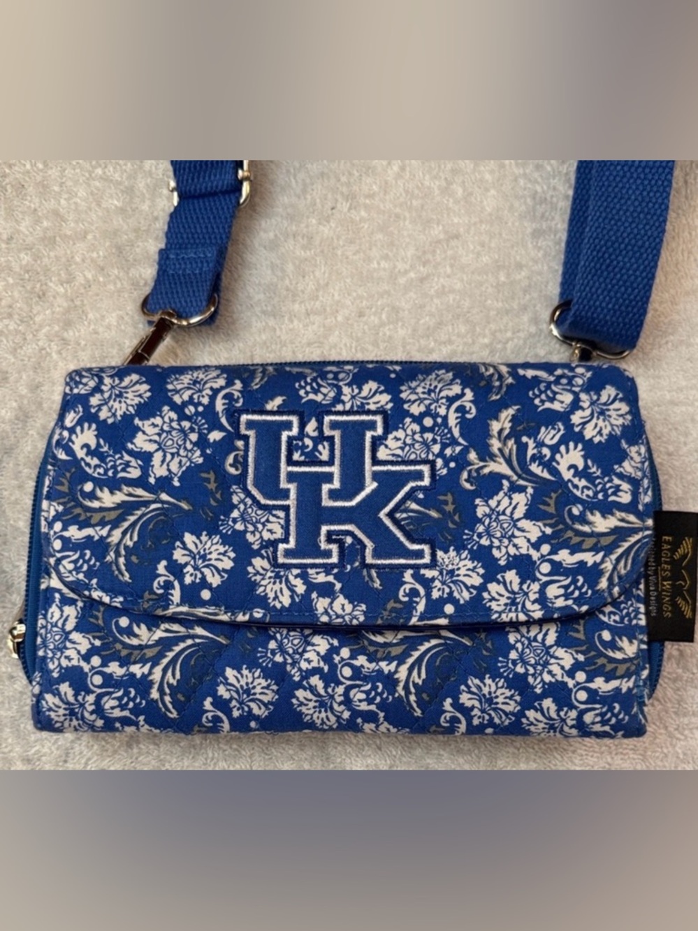 UK University of Kentucky Floral Crossbody Wildcats Embroidered Wallet on String
